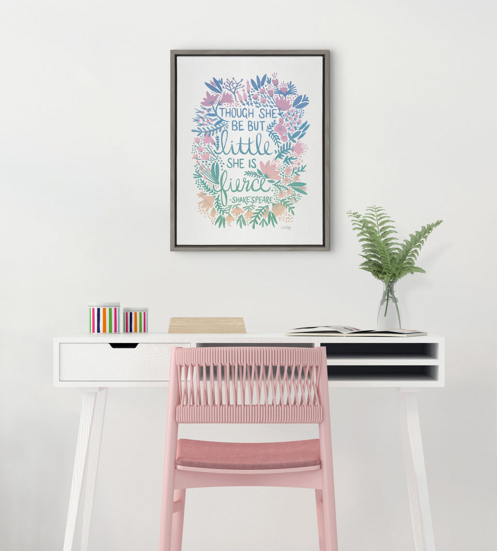 Sylvie Little Fierce Lavender and Mint Framed Canvas by Cat Coquillette