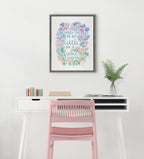 Sylvie Little Fierce Lavender and Mint Framed Canvas by Cat Coquillette