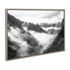 Sylvie BW Highland Cow No. 1 , Mountains, and Inca Trail Black and White Framed Canvas by Various Artists