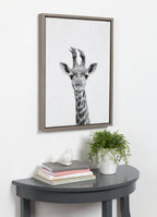 Sylvie Baby Giraffe Framed Canvas Wall Art by Simon Te Tai