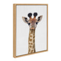 Sylvie Baby Giraffe  Color Illustration Framed Canvas by Simon Te of Tai Prints