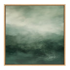Sylvie Tonal Abstract Sage Green Framed Canvas by The Creative Bunch Studio