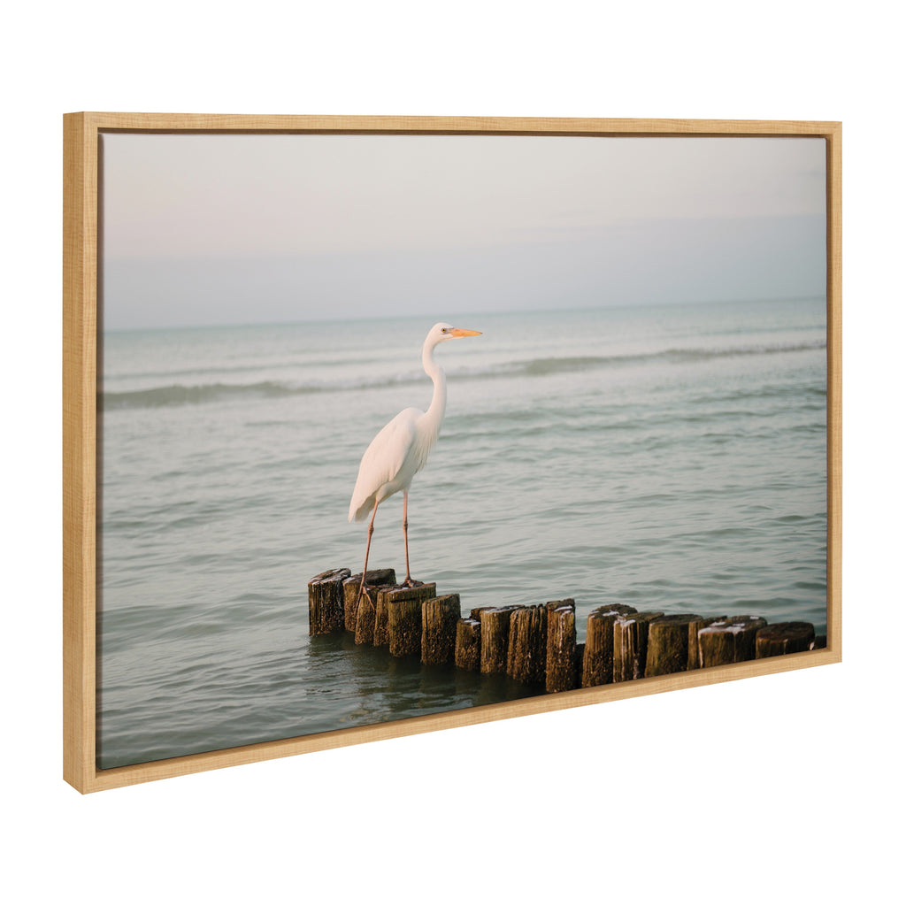 Sylvie Great White Heron Isla Holbox Framed Canvas by Crystal Lynn Collins