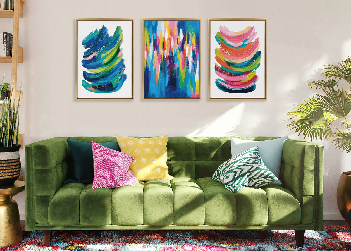 Sylvie Bright Abstract Framed Canvas by Jessi Raulet of Ettavee