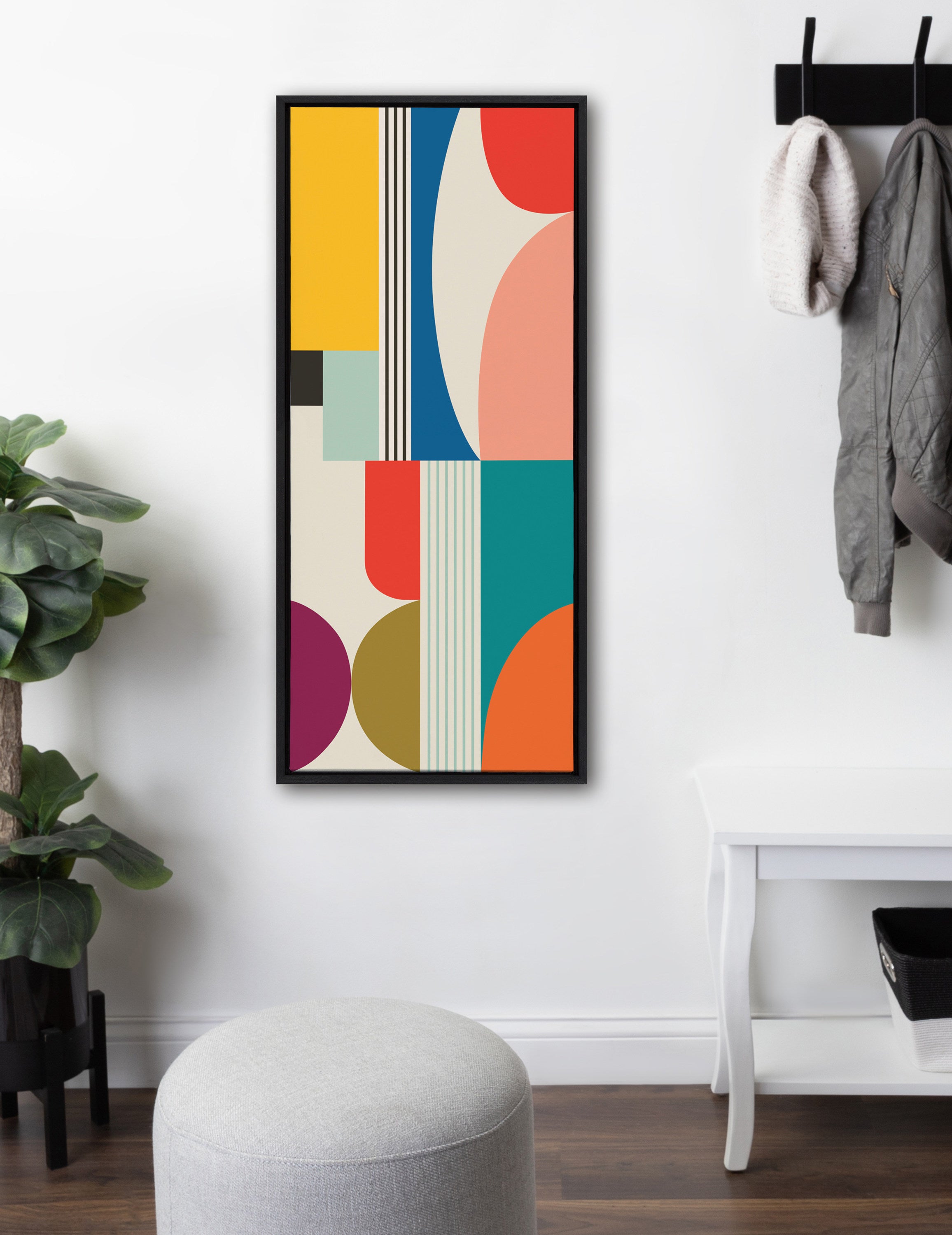 Sylvie Mid Century Modern Pattern Framed Canvas by Rachel Lee of My Dream Wall