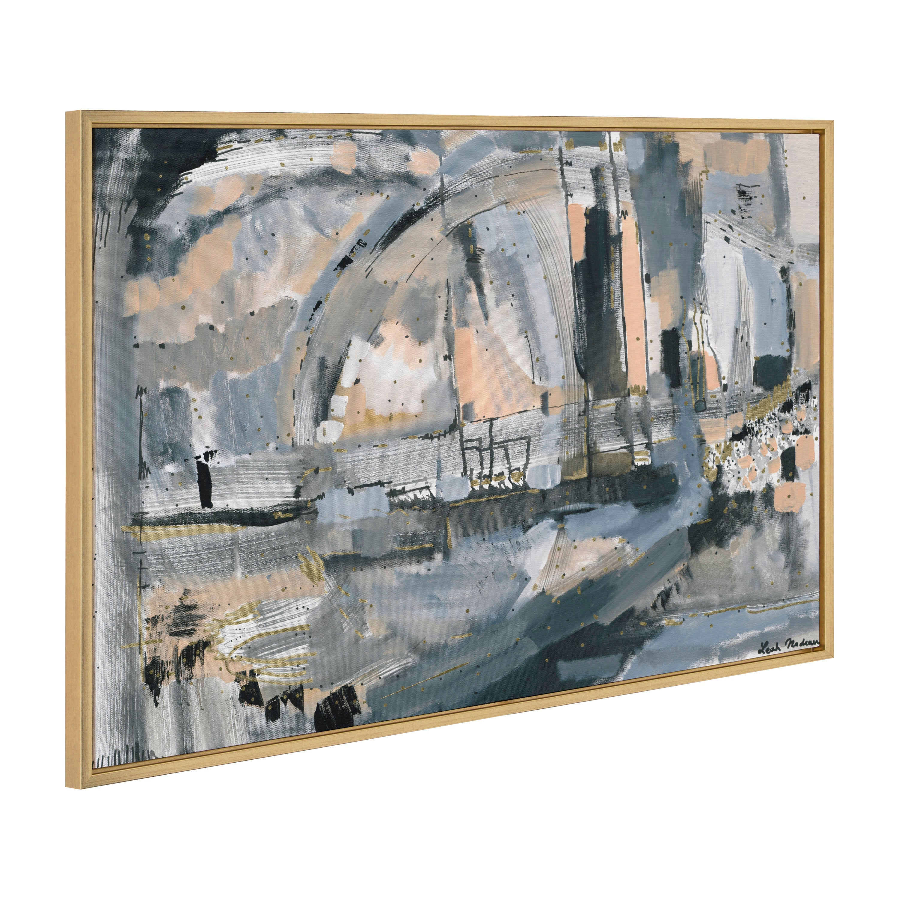Sylvie Harbor Nights Framed Canvas by Leah Nadeau