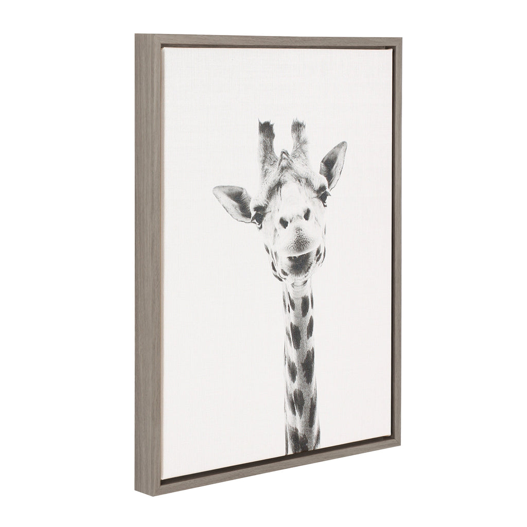 Sylvie Giraffe Framed Canvas by Simon Te of Tai Prints