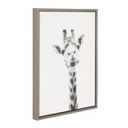 Sylvie Giraffe Framed Canvas by Simon Te of Tai Prints