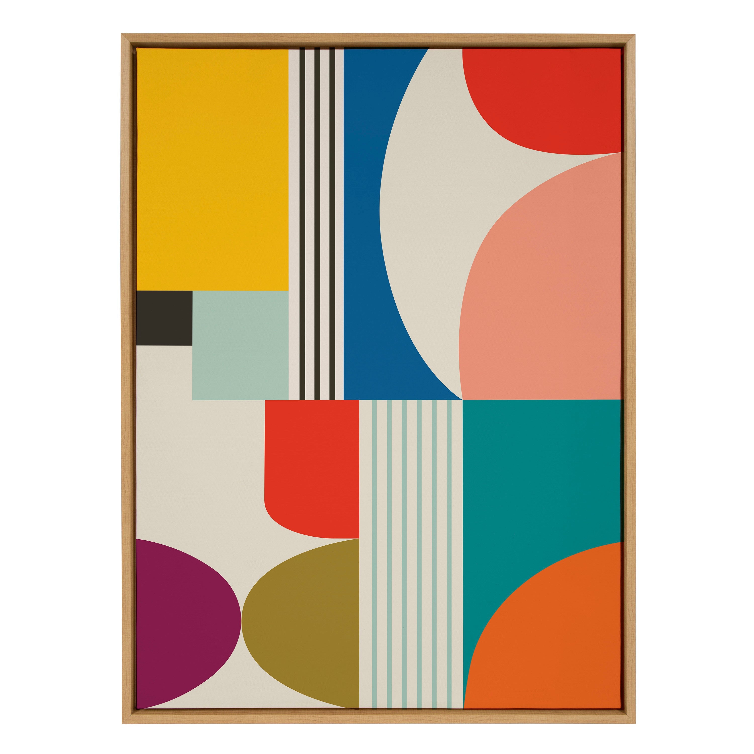 Sylvie Mid Century Modern Pattern Framed Canvas by Rachel Lee of My Dream Wall