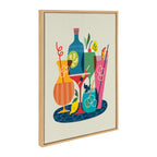 Sylvie Mid Century Modern Cocktails Framed Canvas by Rachel Lee of My Dream Wall
