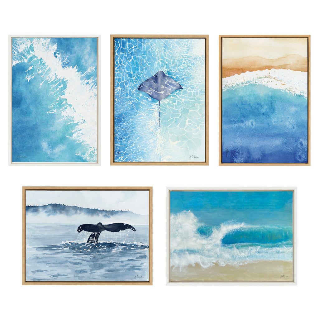 Sylvie Into the Blue Framed Canvas by Julie Maida