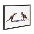 Sylvie Dino Cars Faceoff Framed Canvas by Saint and Sailor Studios