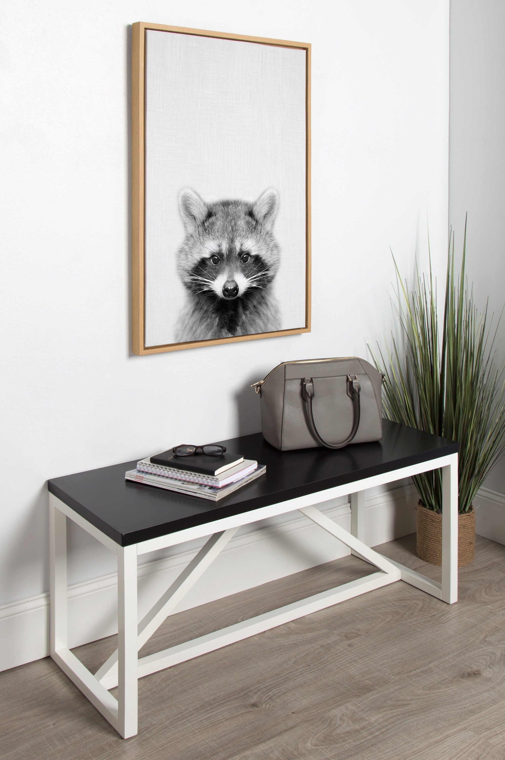Sylvie Raccoon Framed Canvas by Simon Te Tai
