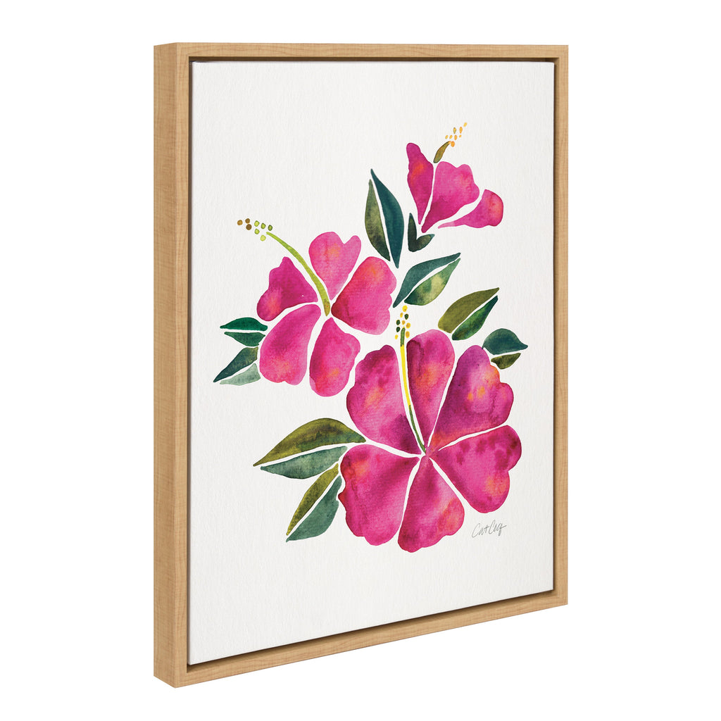 Sylvie Hibiscus Bloom Fuchsia Framed Canvas by Cat Coquillette