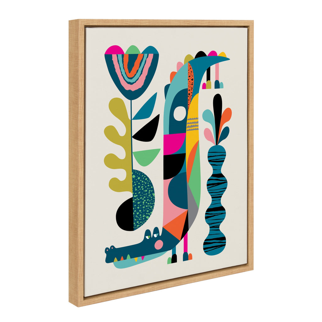 Sylvie Crocodile Framed Canvas by Rachel Lee of My Dream Wall