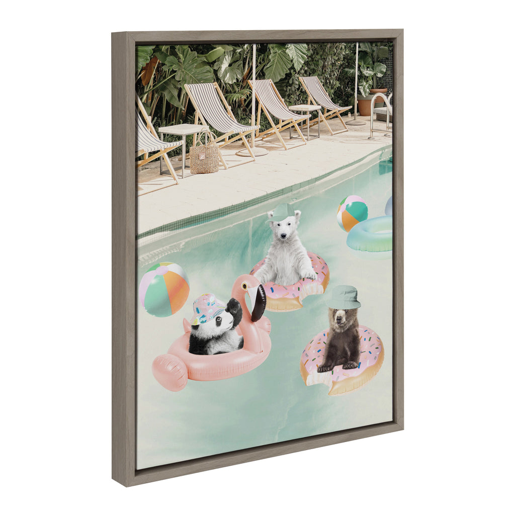 Sylvie Pool Party Framed Canvas by July Art Prints