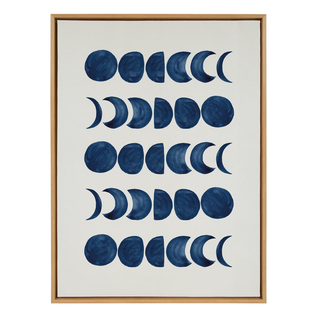 Sylvie Moon Phases Framed Canvas by Teju Reval of SnazzyHues
