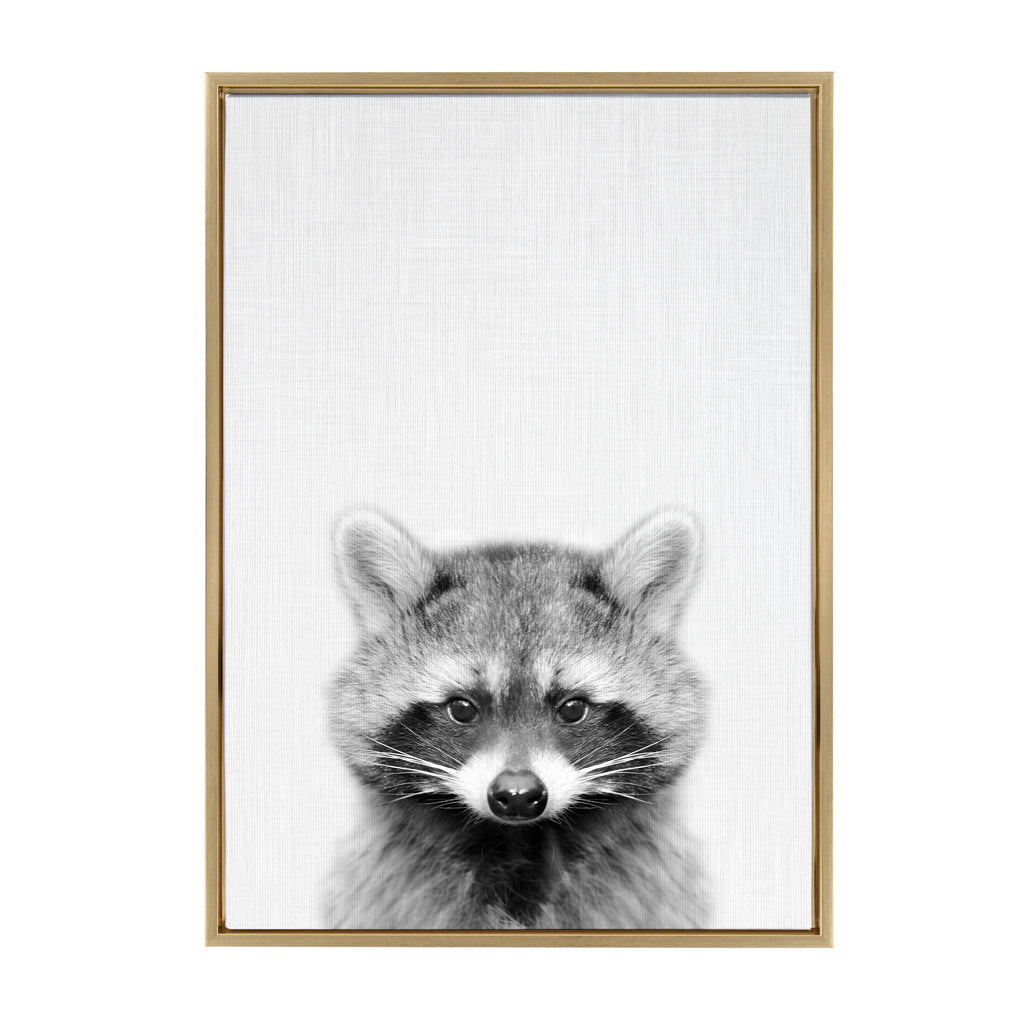 Sylvie Raccoon Framed Canvas by Simon Te Tai