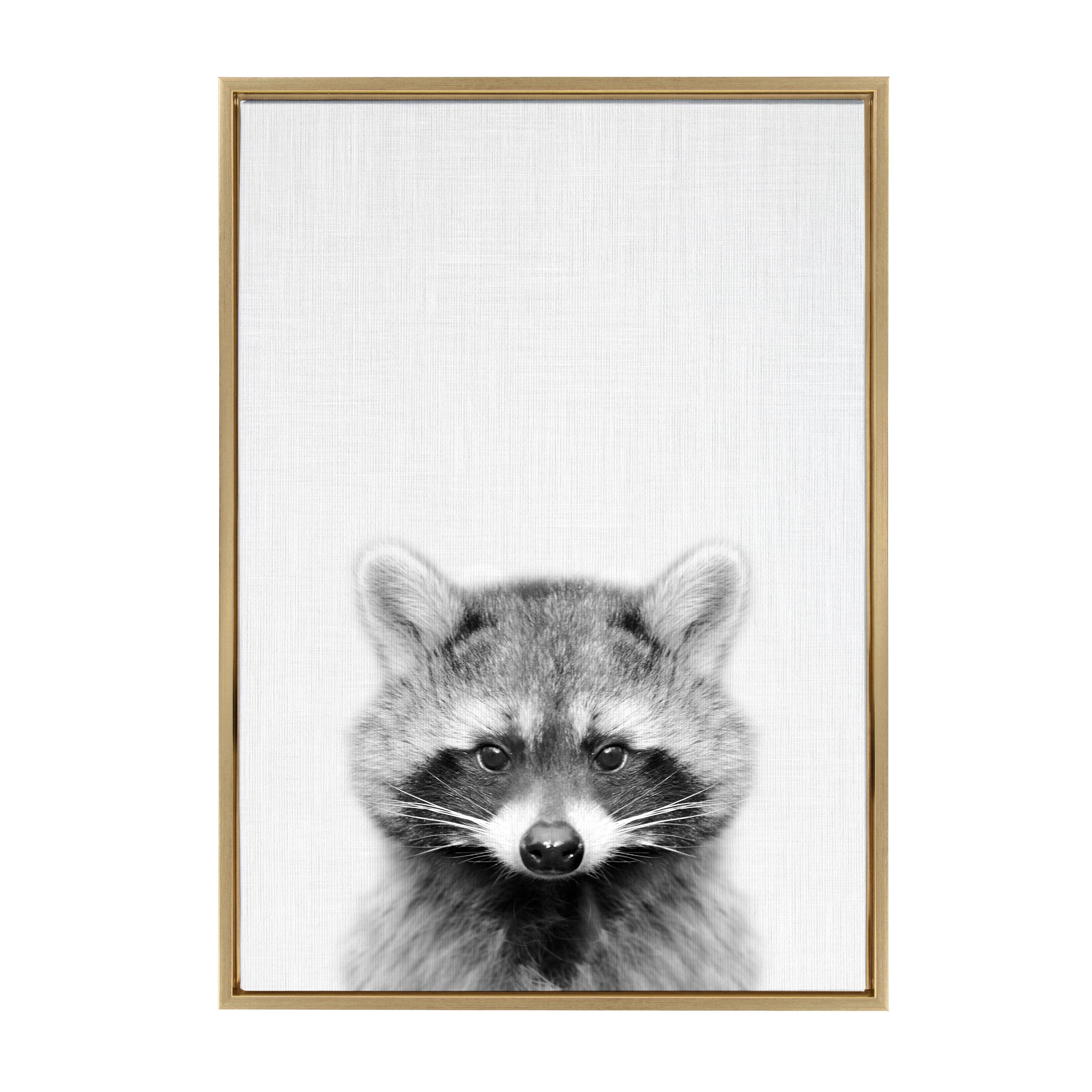 Sylvie Raccoon Framed Canvas by Simon Te Tai