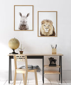 Sylvie Lion Thinking Portrait Framed Canvas by Amy Peterson Art Studio