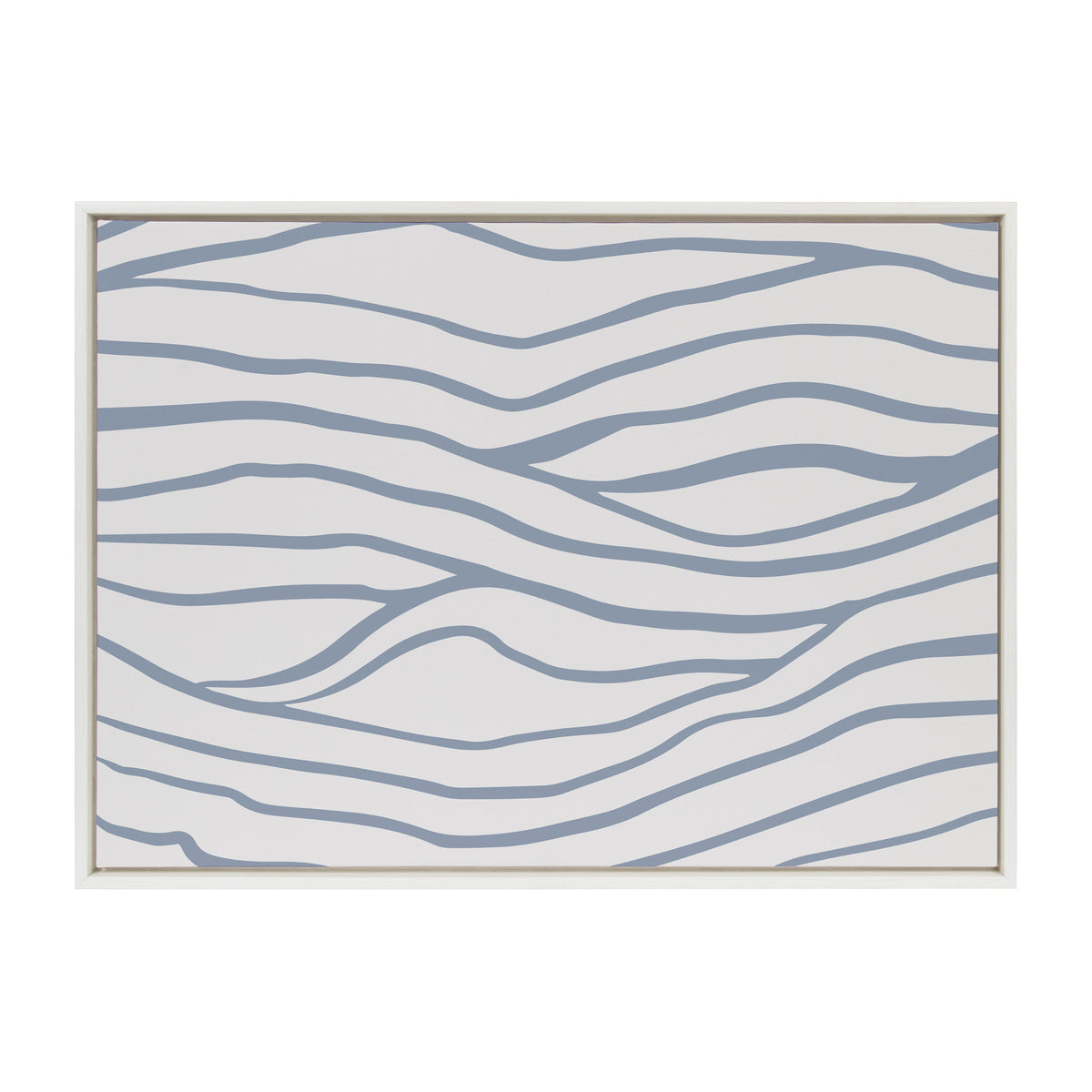Sylvie Simple Elegant Coastal Waves Framed Canvas by The Creative Bunch Studio