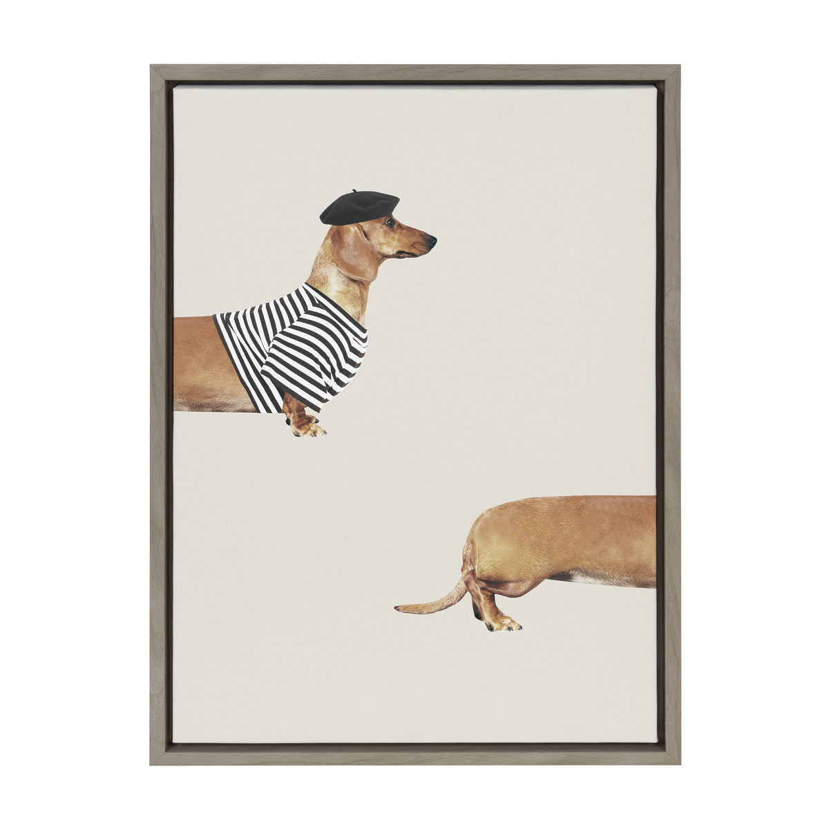 Sylvie Long Dog Framed Canvas by July Art Prints