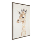 Sylvie Watercolor Giraffe Framed Canvas by Patricia Shaw