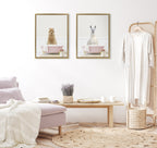 Sylvie Alpaca in Cottage Rose Bath Framed Canvas by Amy Peterson Art Studio