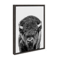 Sylvie Bison Portrait Black and White Framed Canvas by Amy Peterson Art Studio