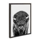 Sylvie Bison Portrait Black and White Framed Canvas by Amy Peterson Art Studio