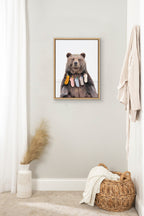 Sylvie Lost Socks Bear Framed Canvas by Amy Peterson Art Studio