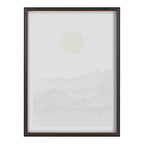 Blake Black Yellow Mountain Range Silhouette Framed Printed Glass by Cat Coquillette