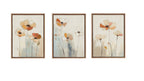 Sylvie Neutral Blue Elegant Country Wildflowers Framed Canvas Art Set by The Creative Bunch Studio