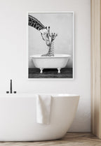 Sylvie Giraffe In Tub Framed Canvas by Amy Peterson Art Studio