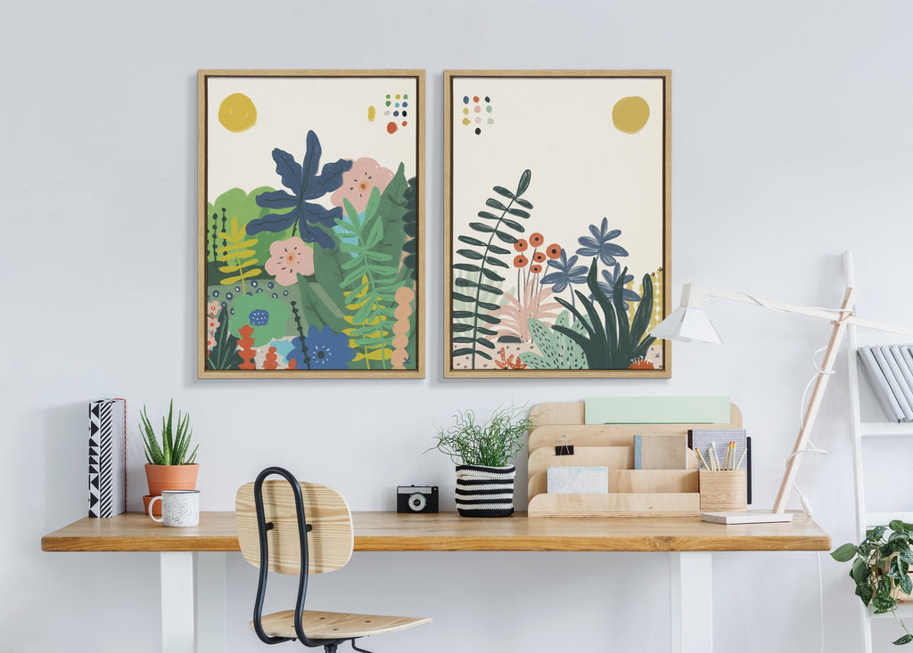 Sylvie Zen Garden 2 Framed Canvas by Kelly Knaga