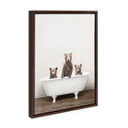 Sylvie Three Little Bears in Vintage Bathtub Framed Canvas by Amy Peterson Art Studio