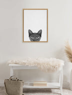 Sylvie Black Kitten Framed Canvas by Simon Te of Tai Prints