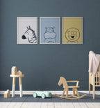 Sylvie Inky Lion Framed Canvas by Lauradidthis