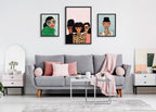 Sylvie Fashion Girl Framed Canvas Set by Kendra Dandy of Bouffants and Broken Hearts