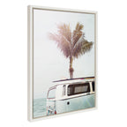Sylvie Blue Beach Van Framed Canvas by Amy Peterson Art Studio