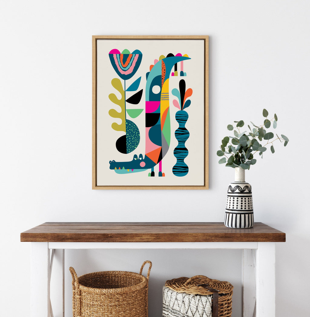 Sylvie Crocodile Framed Canvas by Rachel Lee of My Dream Wall