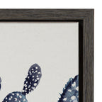 Sylvie Blue Potted Cacti Framed Canvas, Gray 23x33