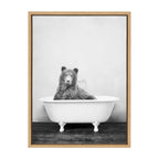 Sylvie Bear in the Tub Framed Canvas by Amy Peterson Art Studio
