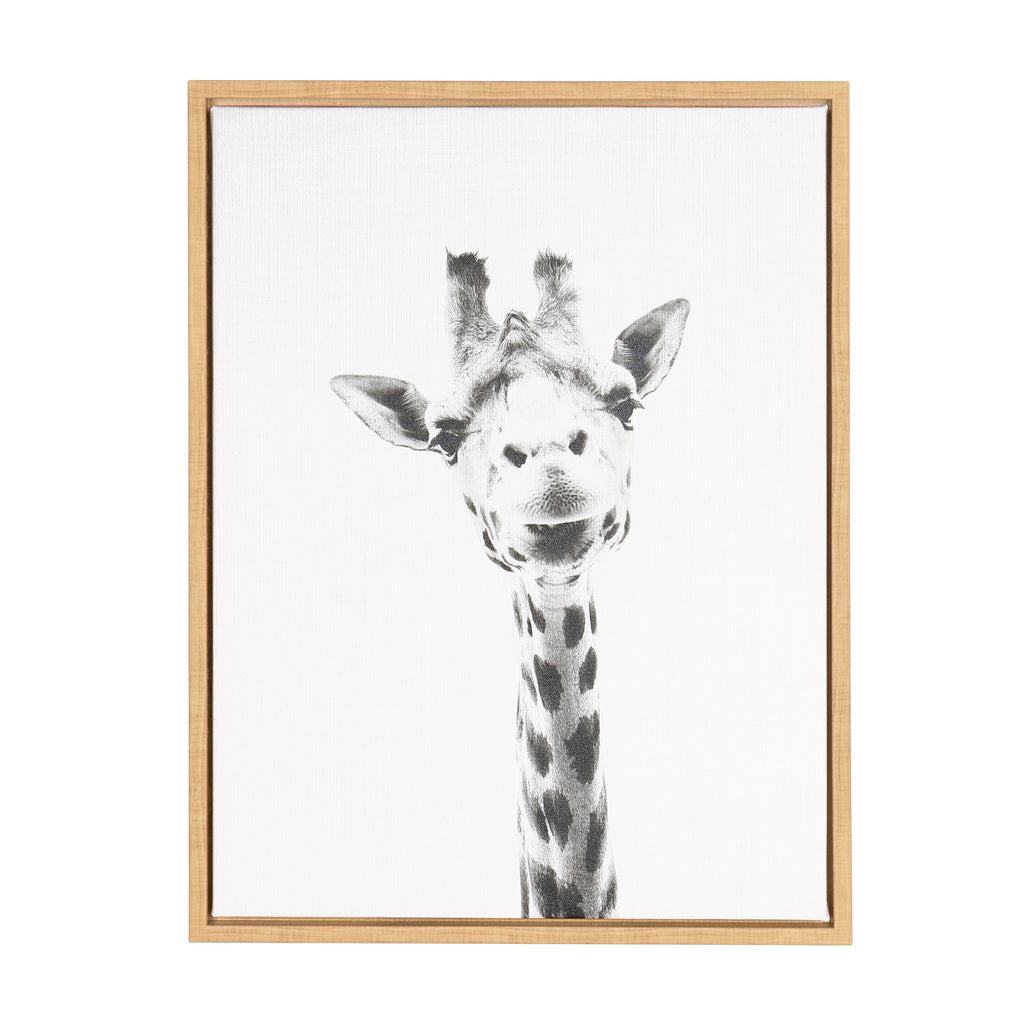 Sylvie Giraffe Framed Canvas by Simon Te of Tai Prints
