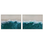 Sylvie Waves Crashing on the Beach 1 and 2 Framed Canvas Art Set by The Creative Bunch Studio