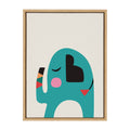 Sylvie Mid Century Modern Baby Elephant Framed Canvas by Rachel Lee of My Dream Wall
