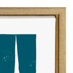 Sylvie Modern Tribal Block Print Teal Framed Canvas by Statement Goods