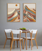 Sylvie Mid Century Modern Mountains Framed Canvas by Rachel Lee of My Dream Wall
