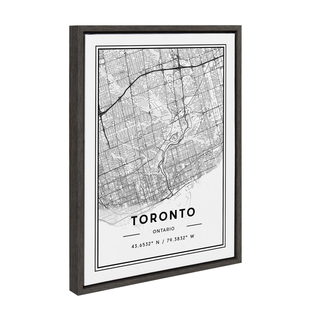 Sylvie Toronto Modern Map Framed Canvas by Jake Goossen