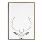 Sylvie Deer Portrait Framed Canvas by Simon Te Tai